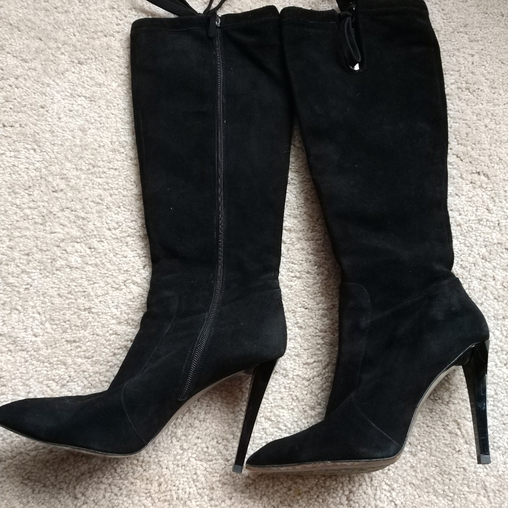 Diane Von Furstenberg black suede boots